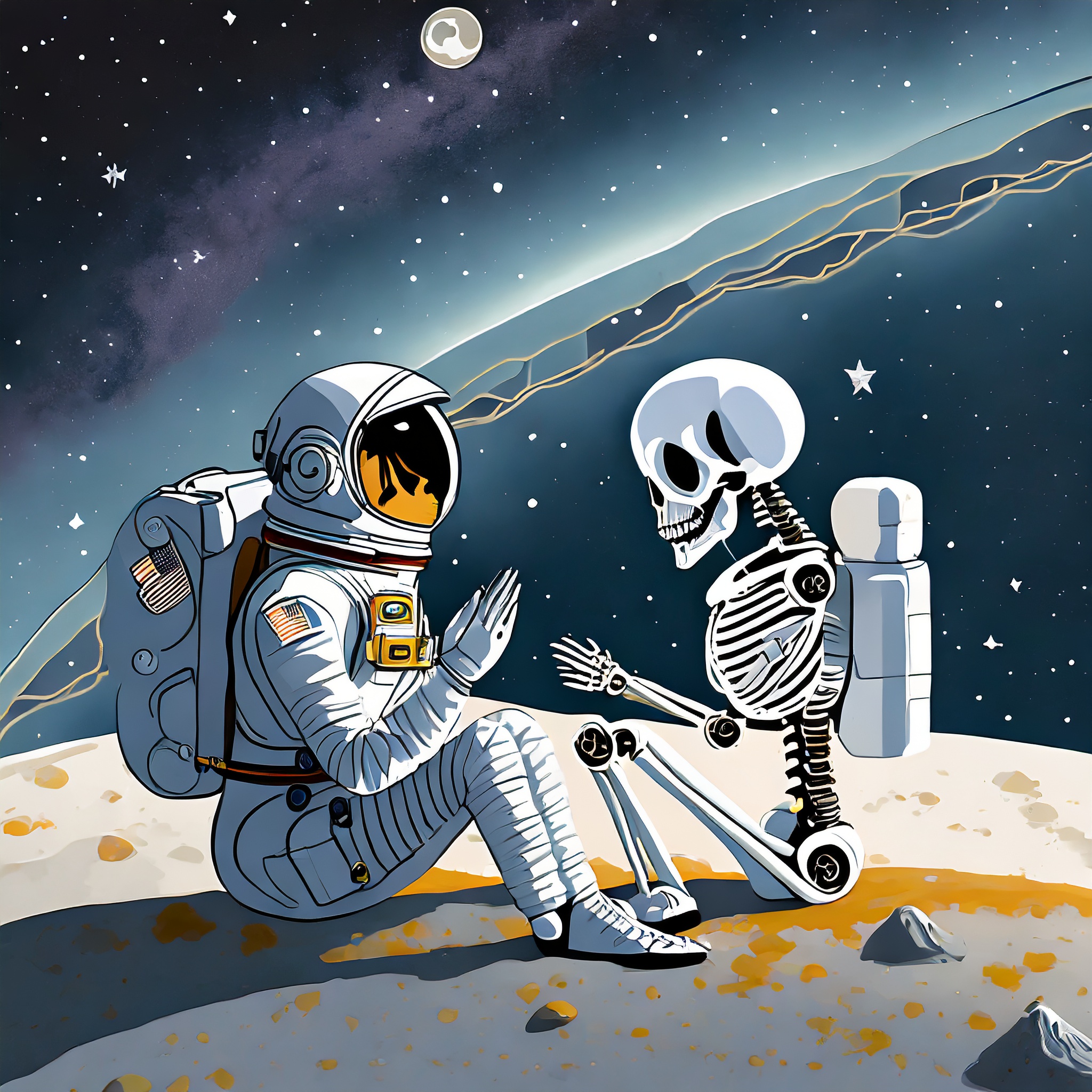 Mitä astronautti sanoi luurangolle kuussa?